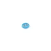 Bouton recouvert à petits pois bleu