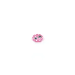 Bouton recouvert à petits pois rose