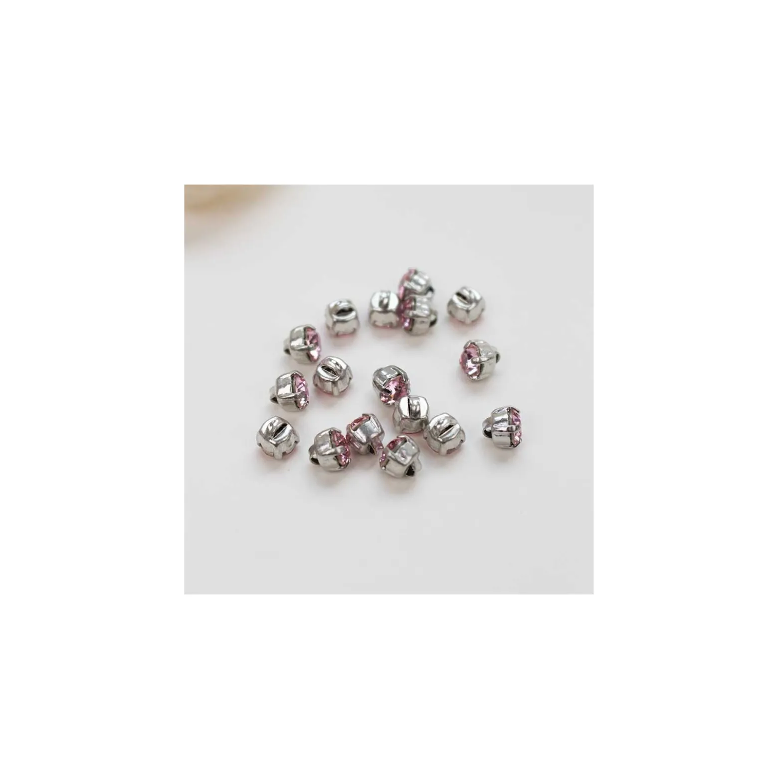 Bouton strass Sweet angels 7mm - rose