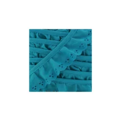 Broderie anglaise froncée 35mm - turquoise