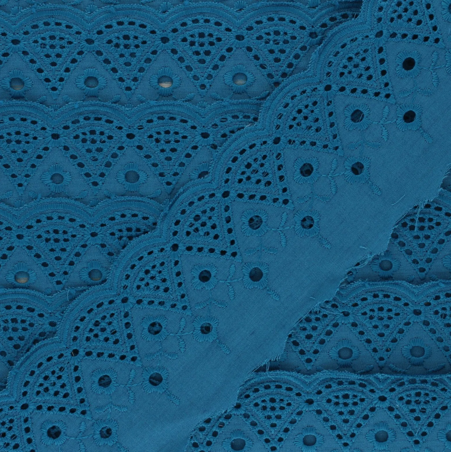 Broderie Anglaise Luceline 65 mm - bleu canard