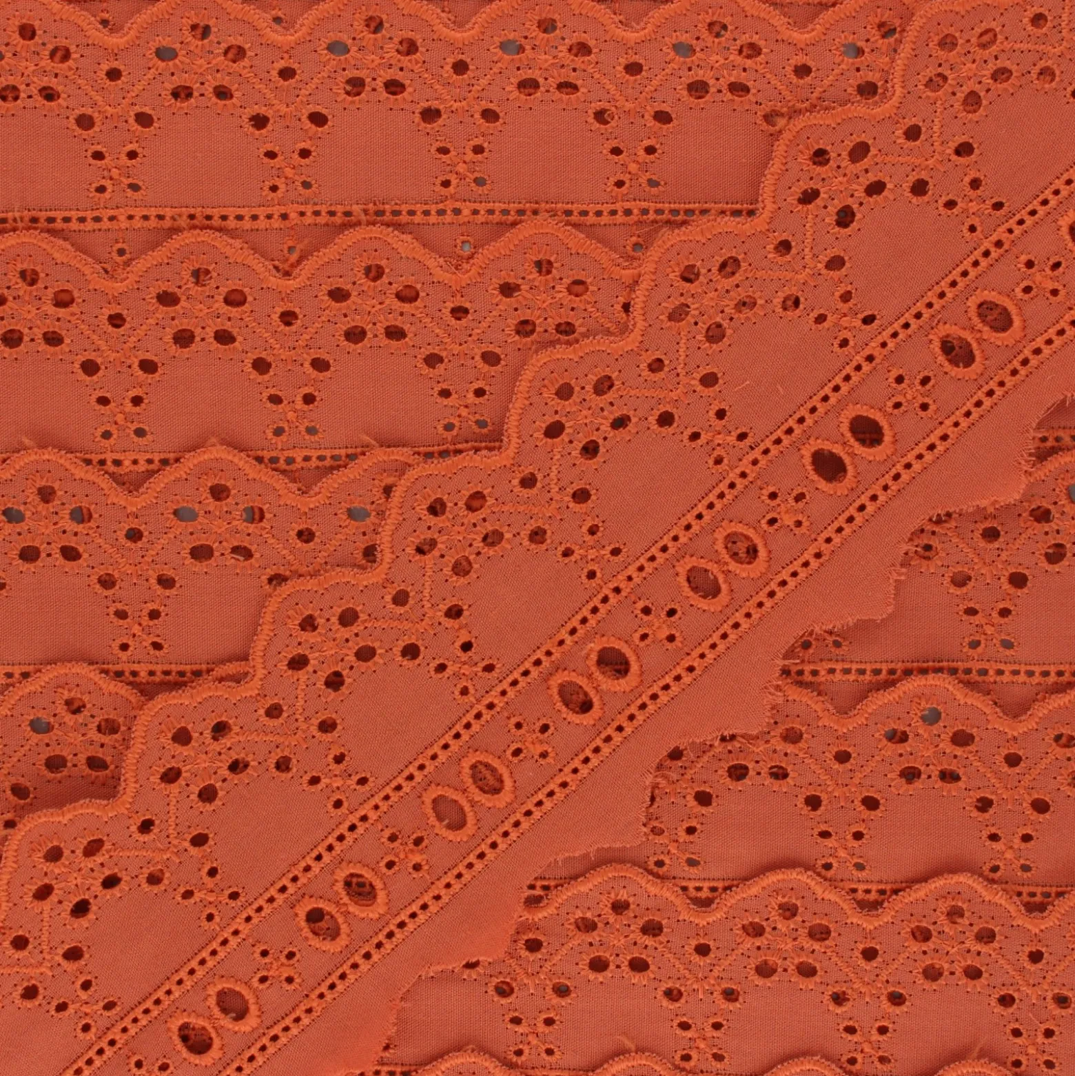 Broderie Anglaise passe-ruban Esmée 60 mm - orange
