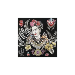 Carré Jacquard Alma de Frida - noir