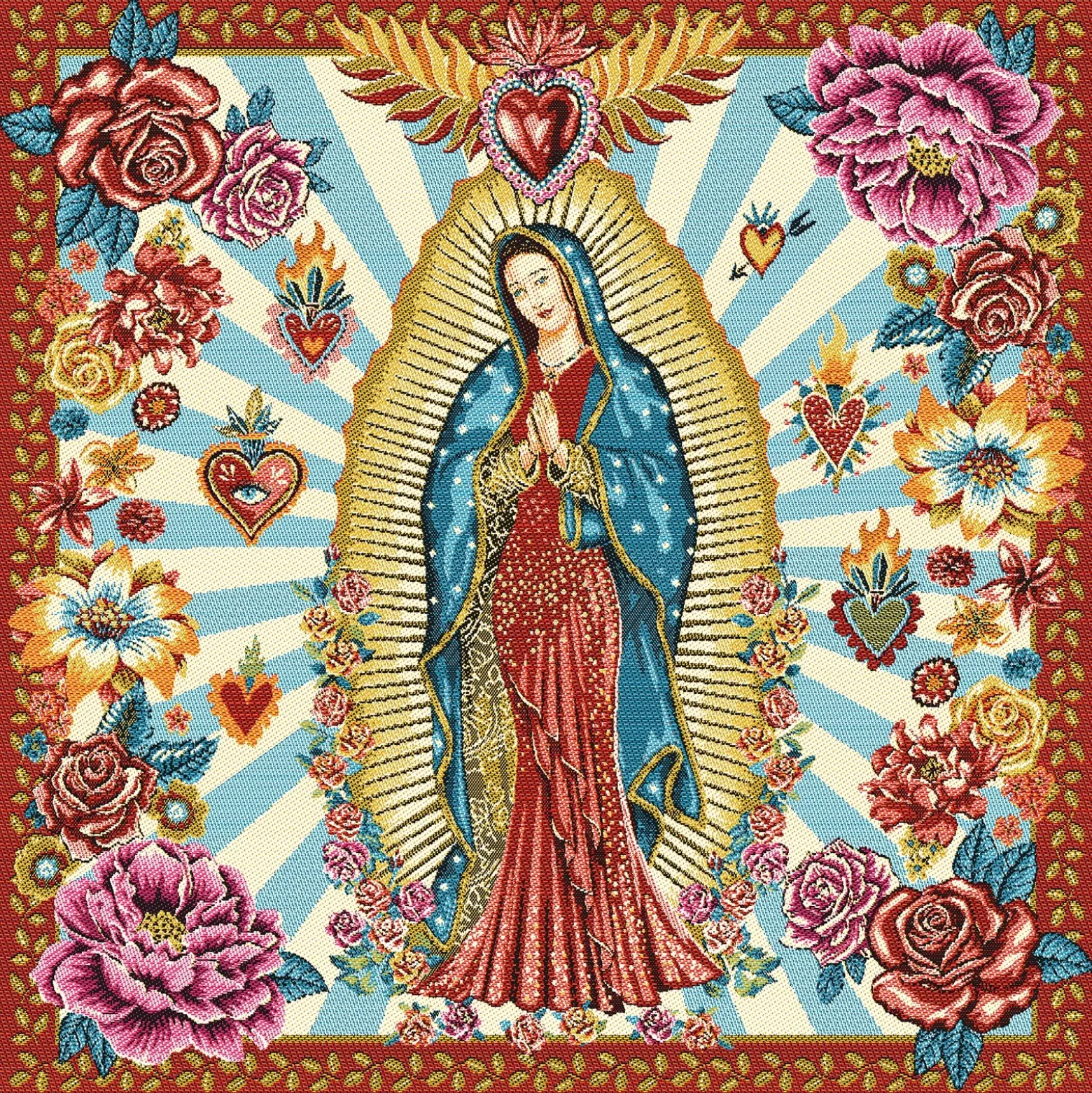 Carré Jacquard Guadalupe - bleu