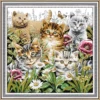 Carré Jacquard Miaou - blanc