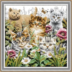 Carré Jacquard Miaou - blanc