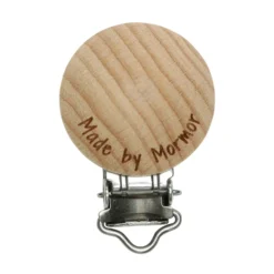 Clip attache tétine rond bois - Mormor