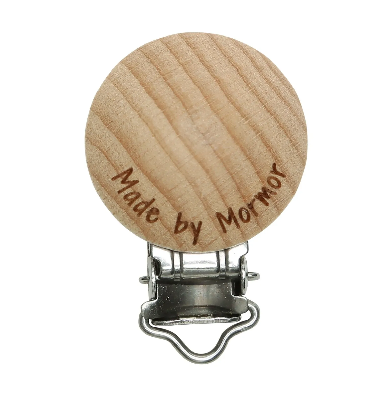 Clip attache tétine rond bois - Mormor