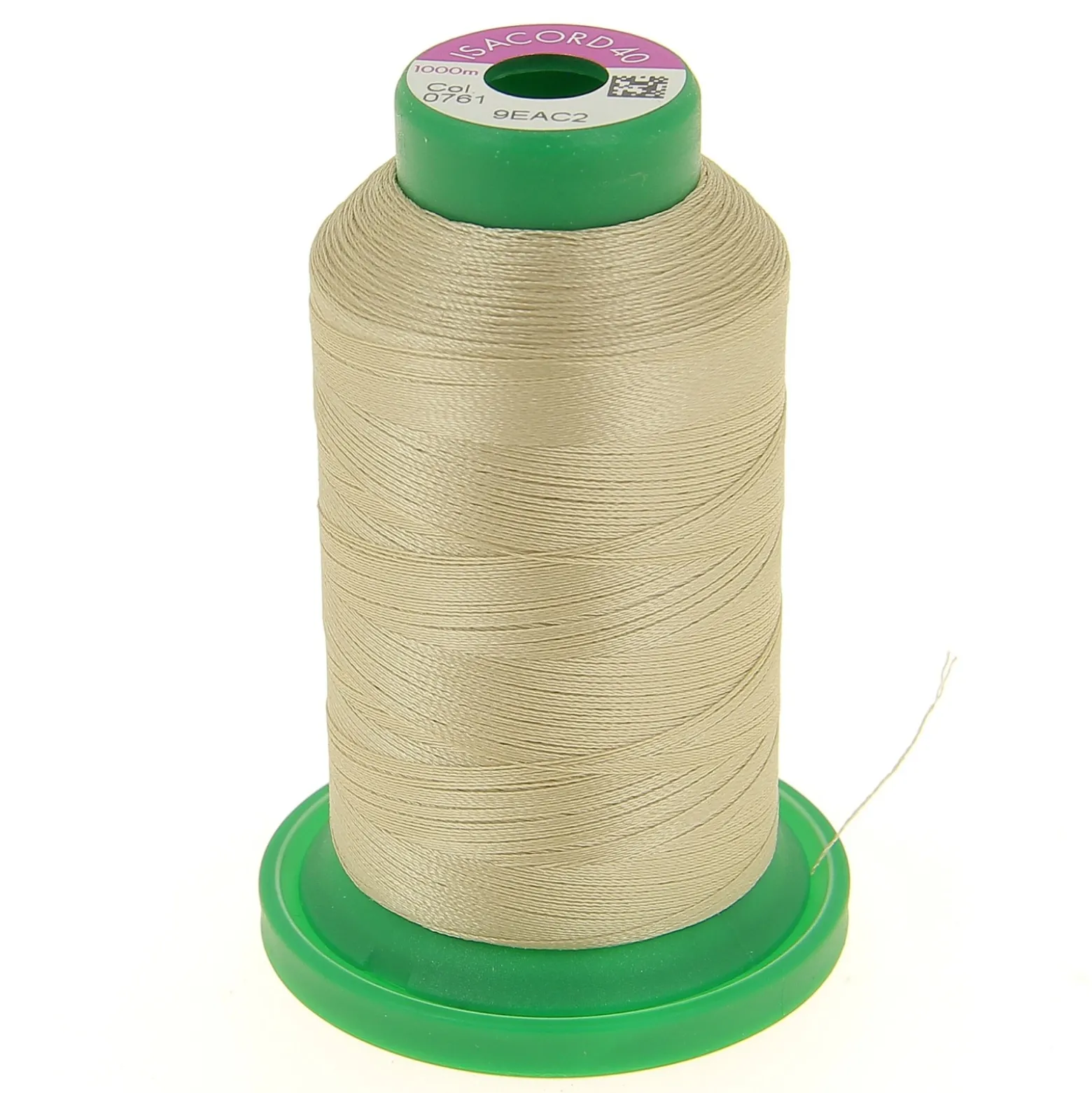 Cône de fil à broder ISACORD40 1000 m beige