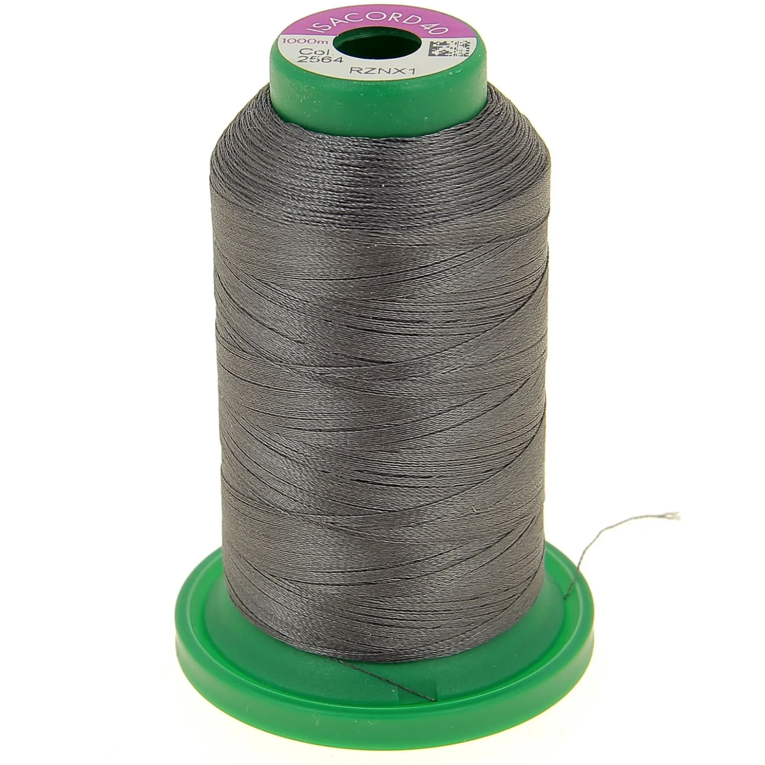 Cône de fil à broder ISACORD40 1000 m - gris militaire