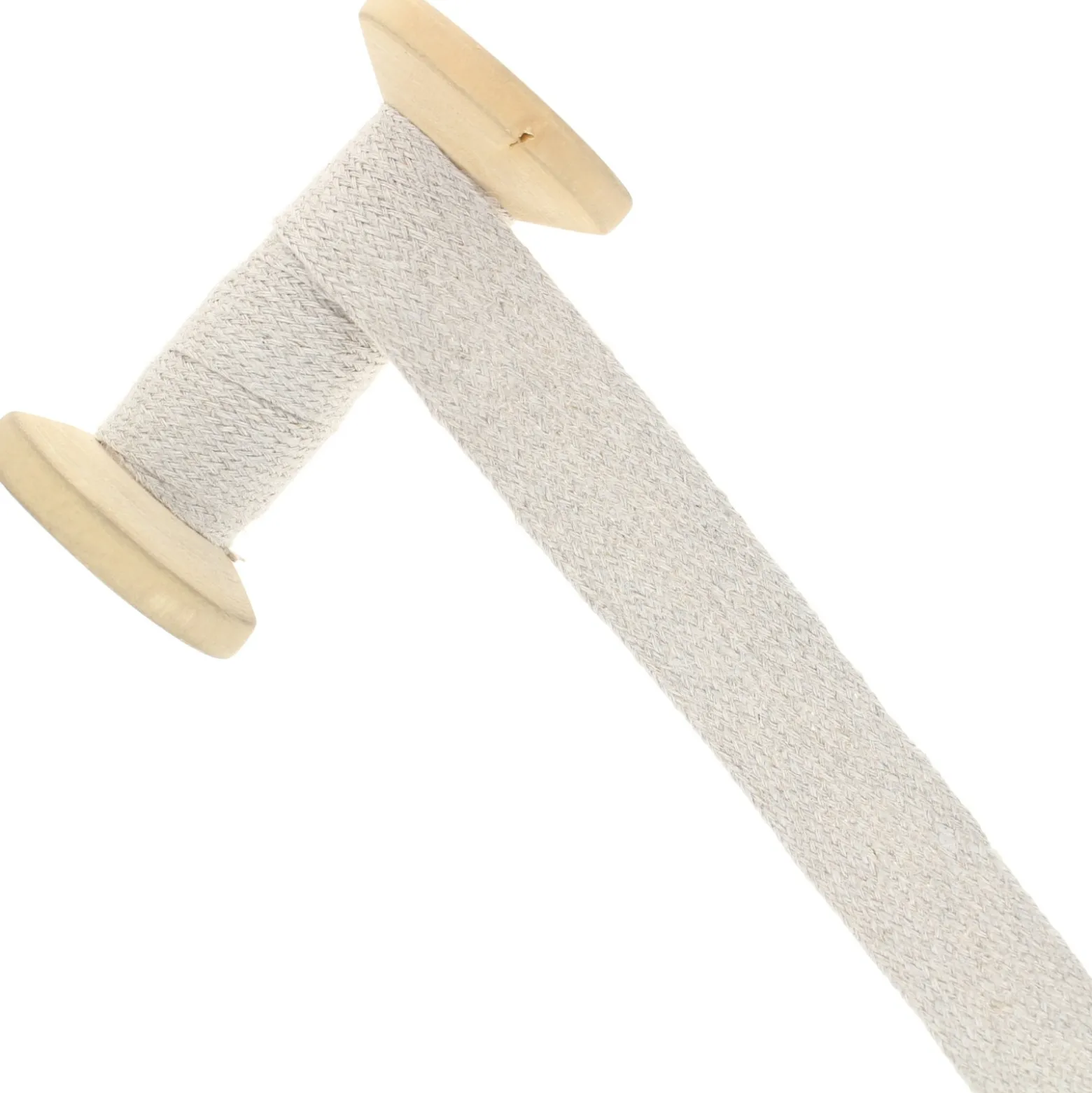 Cordon lin tresse plate 25 mm - Bobine de 20 m
