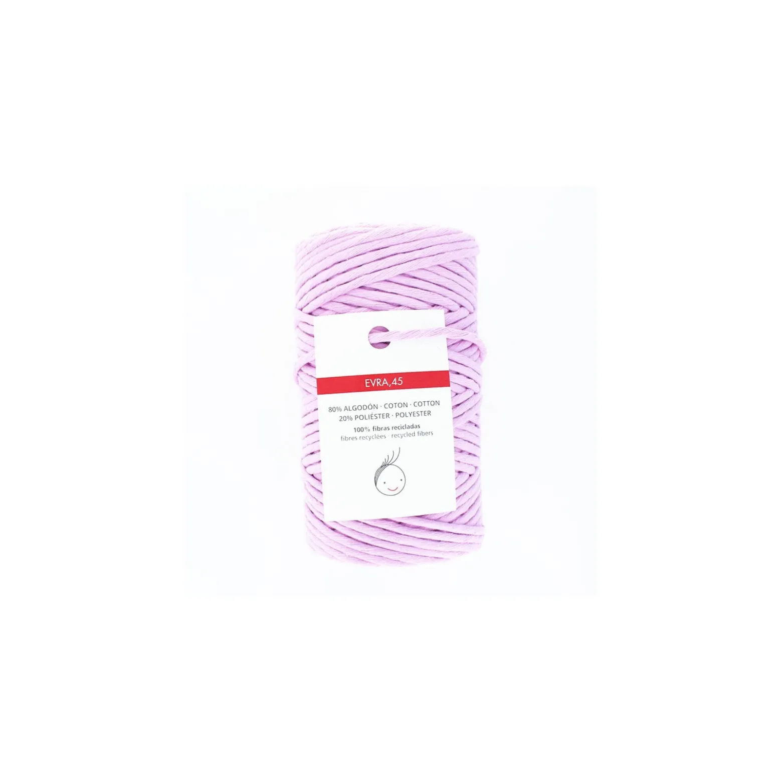 Cordon macramé 6mm recyclé Evra - rose orchidée