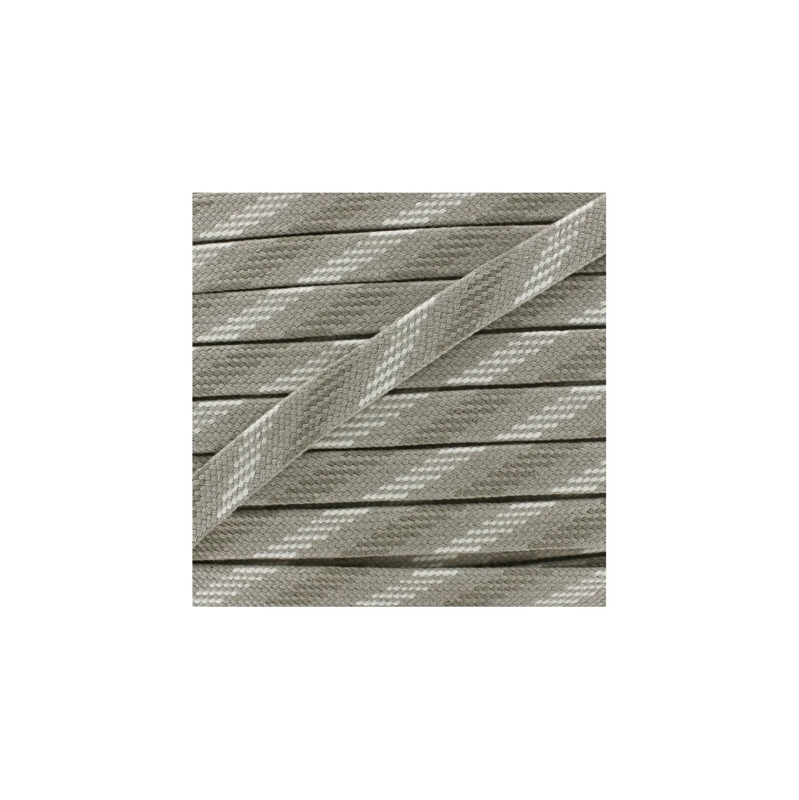 Cordon plat tressé Bao- beige