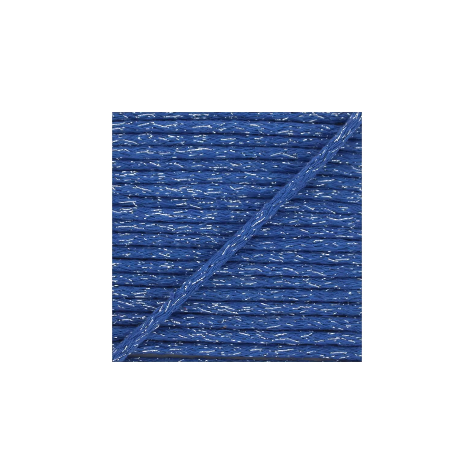 Cordon rond lurex 6mm - bleu