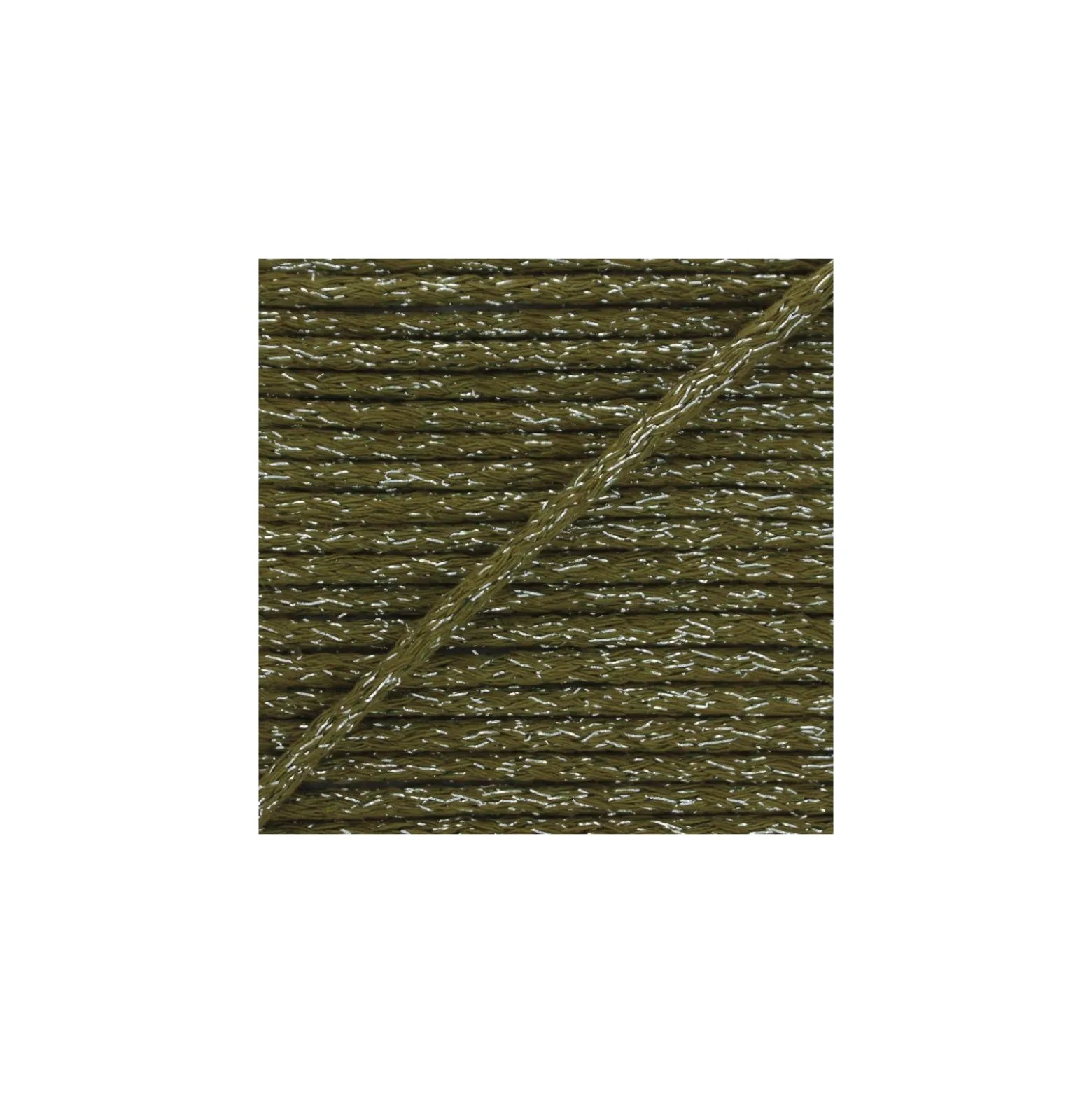Cordon rond lurex 6mm - kaki