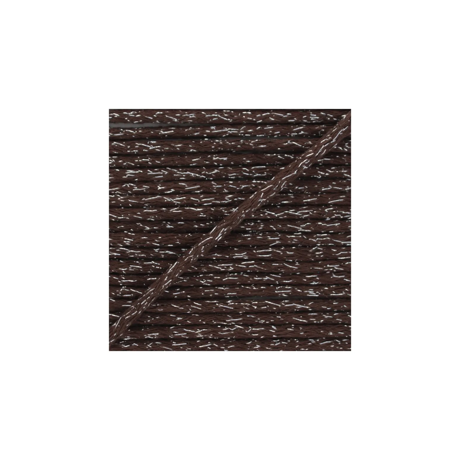 Cordon rond lurex 6mm - marron