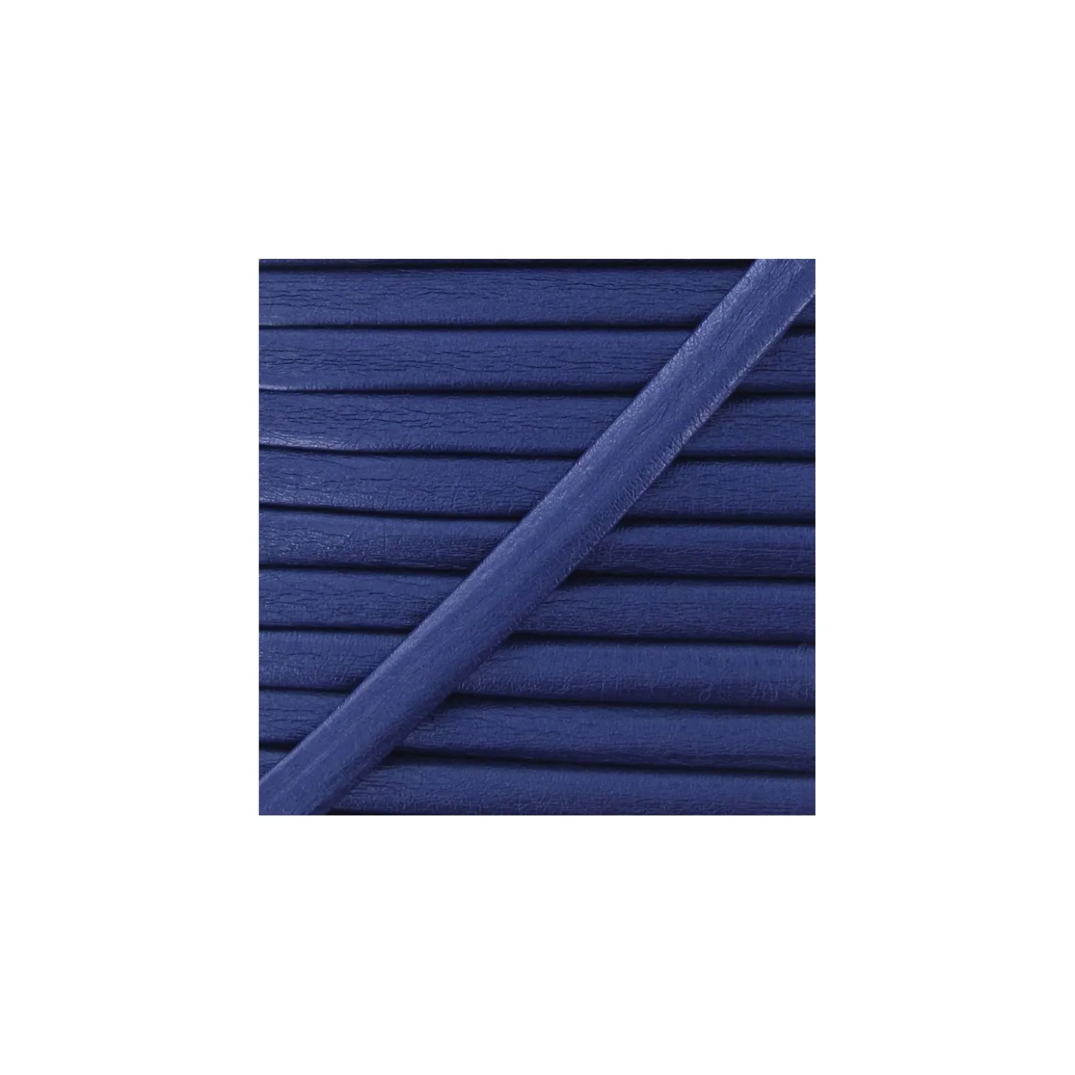 Cordon simili cuir métallisé bleu
