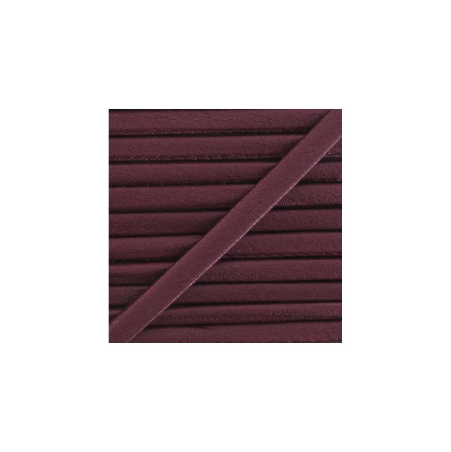 Cordon simili cuir métallisé bordeaux