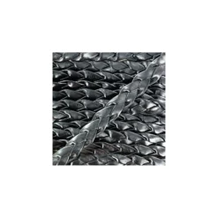 Cordon simili cuir tressé plat noir brillant
