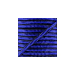 Cordon tressé Bicolore 6 mm - Noir/bleu roi