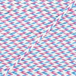 Cordon tressé Vivia 7mm - rose/bleu