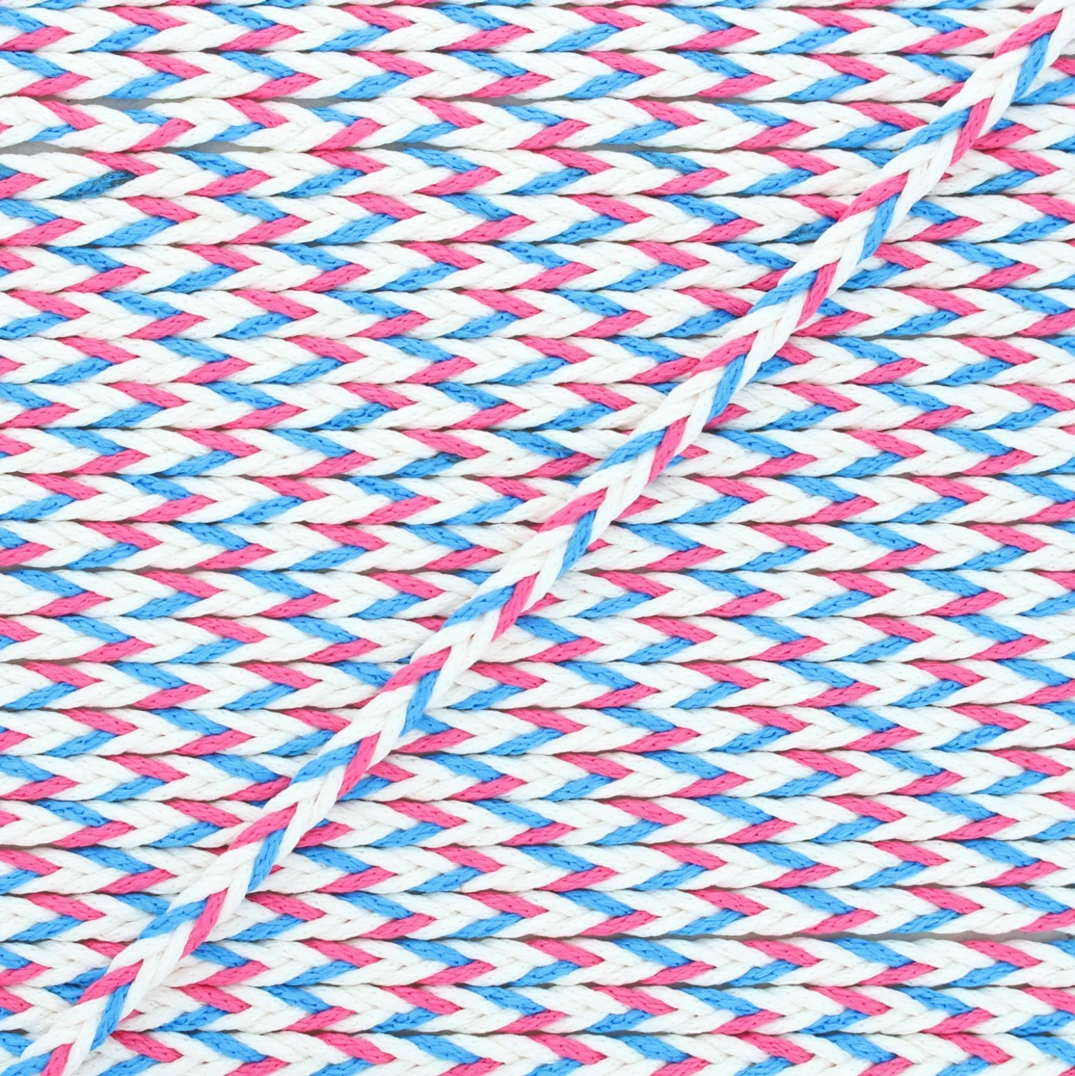 Cordon tressé Vivia 7mm - rose/bleu