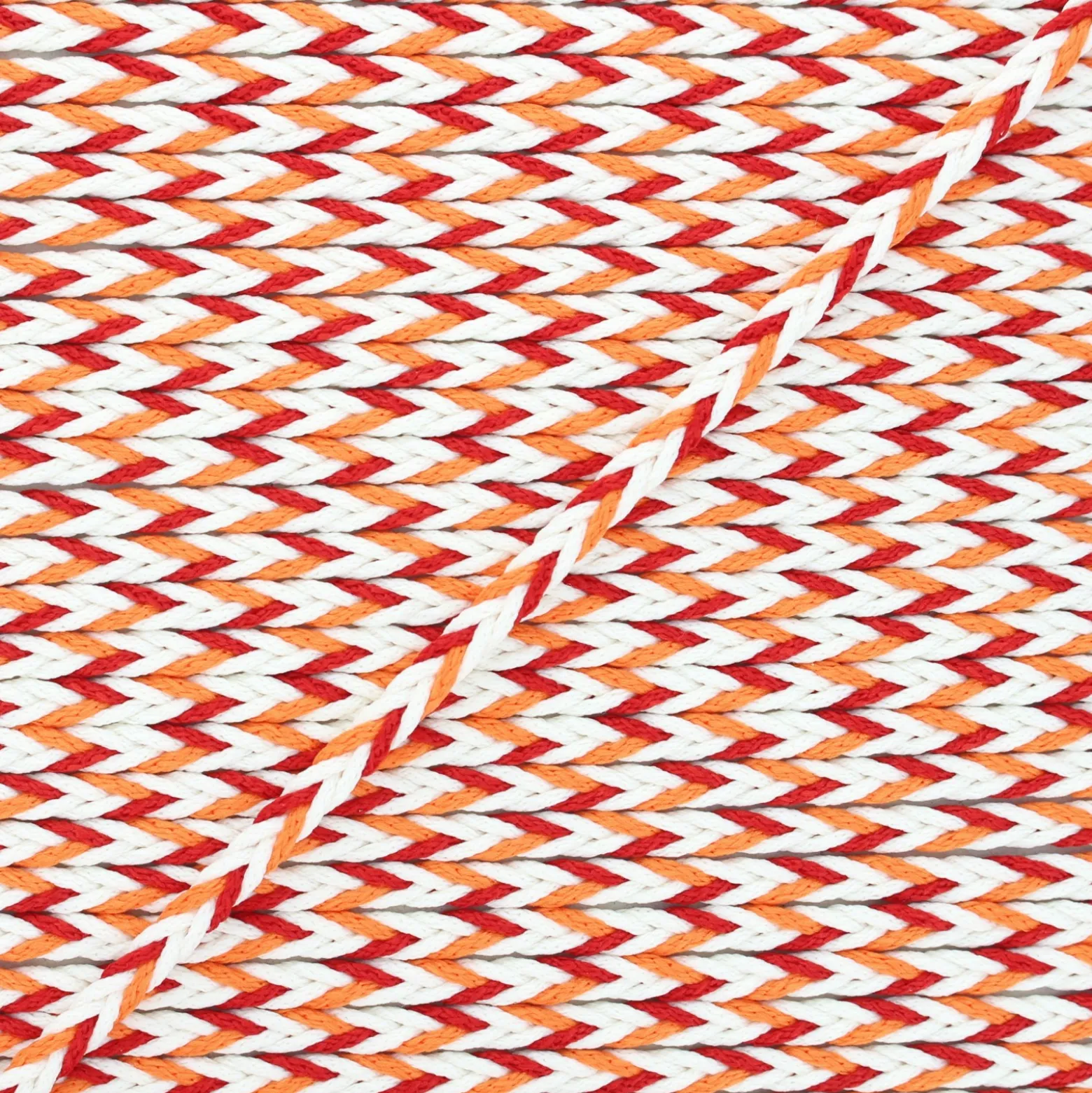Cordon tressé Vivia 7mm - rouge/orange