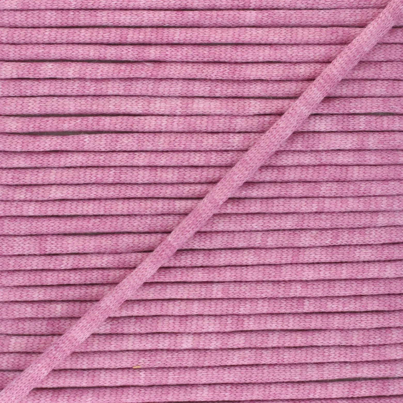 Cordon tricoté chiné 7 mm - vieux rose