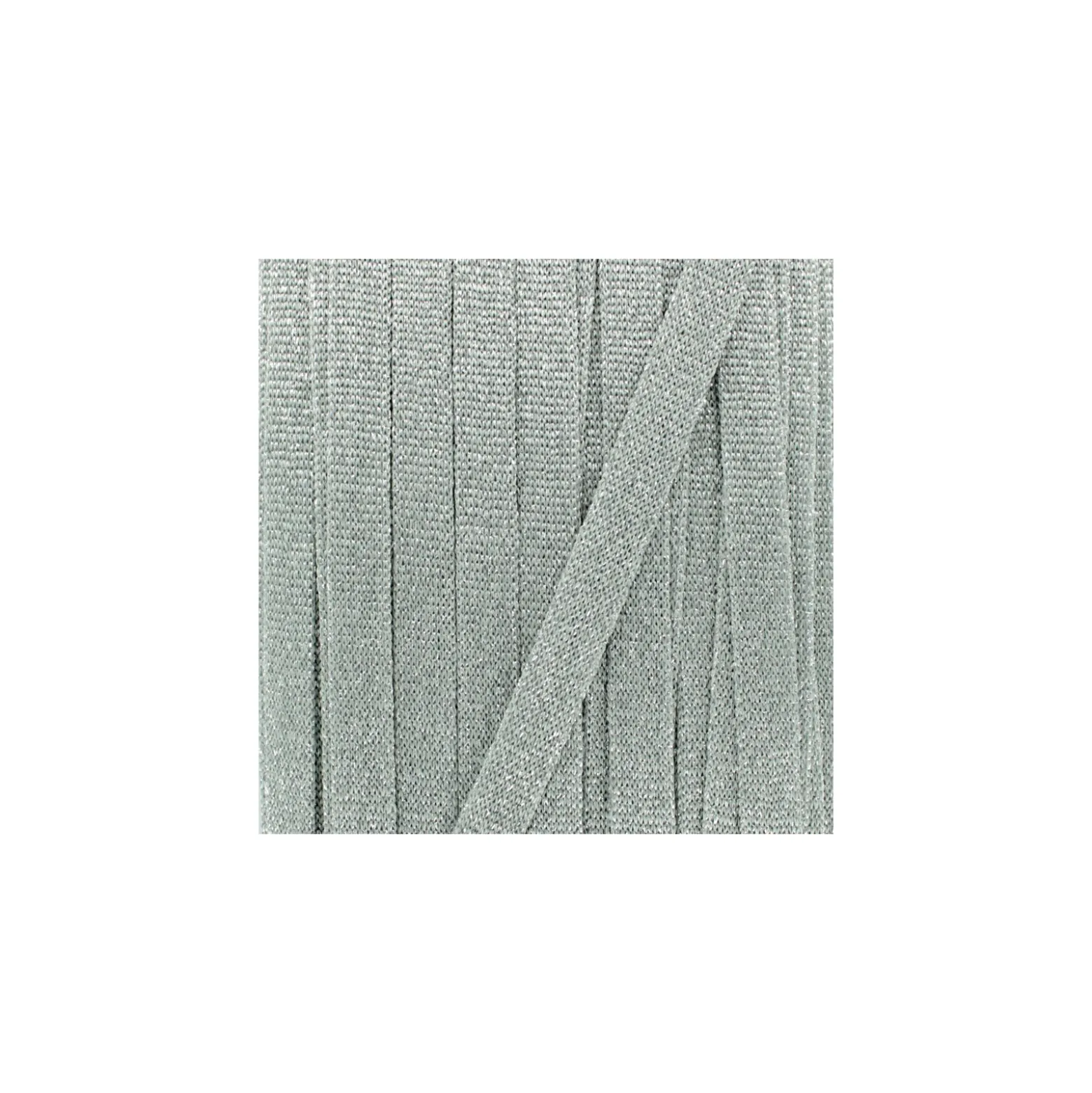 Cordon tricoté lurex (12 mm) - argent