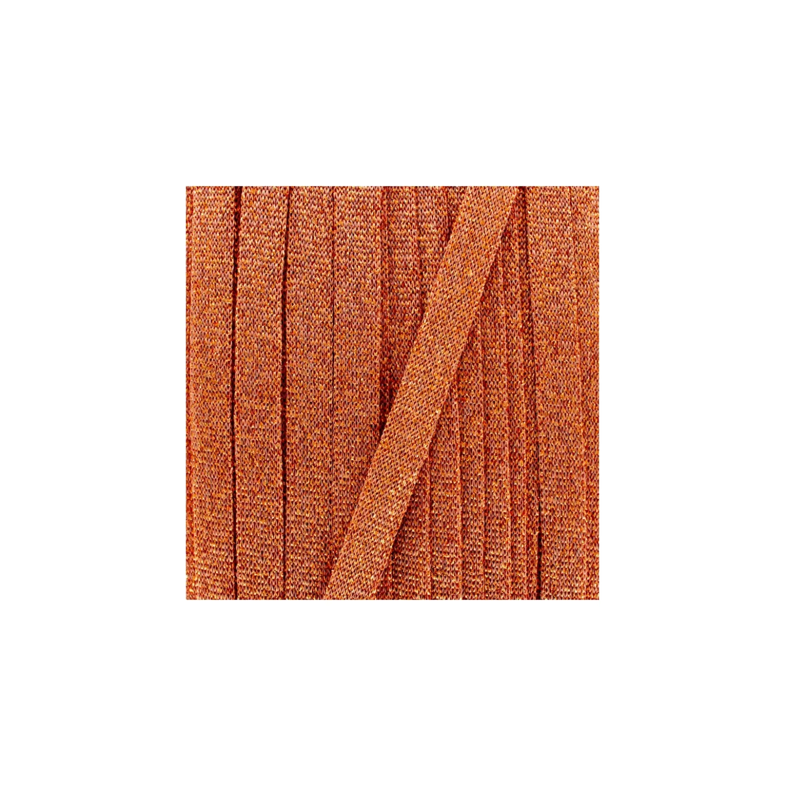 Cordon tricoté lurex (12 mm) - cuivre