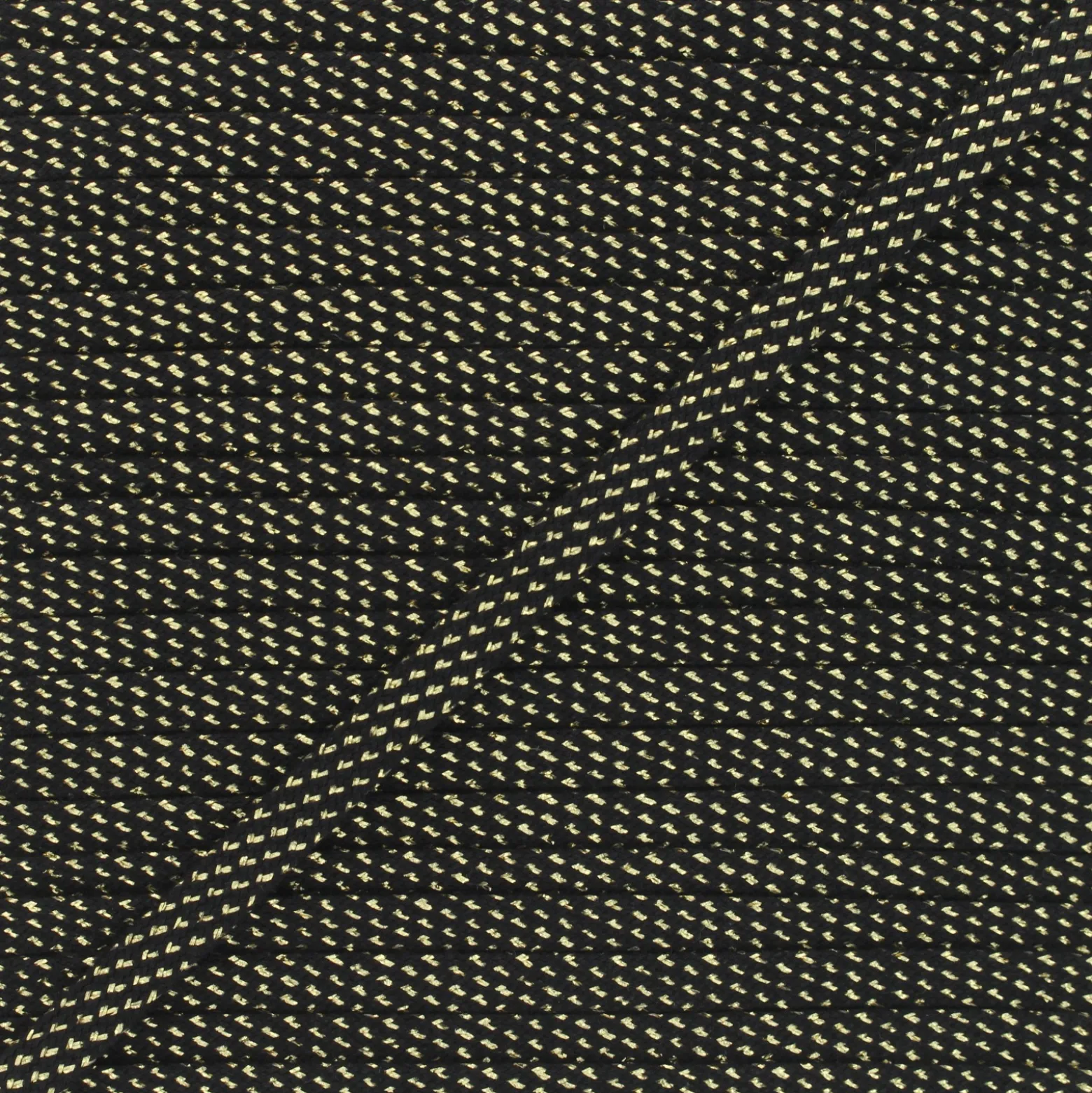 Cordon tubulaire lurex 10mm - noir/or