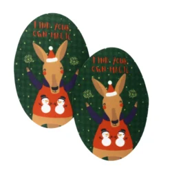 Coudières Genouillères thermocollantes Noël des animaux - Kangourou (la paire)