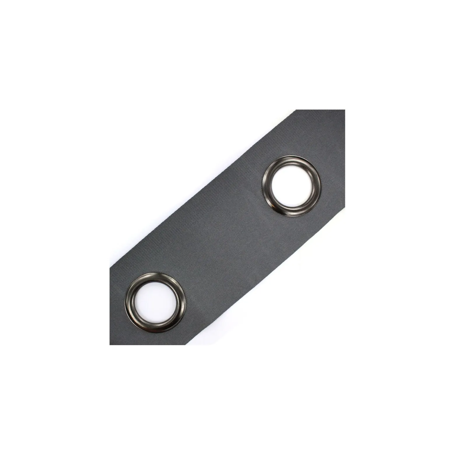 ♥ Coupon 120 cm ♥ Bande à oeillets auto-agrippante Rivetstrip® - gris x 18cm