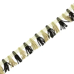 ♥ Coupon 240 cm ♥ Galon Petits pompons à franges - beige/marron