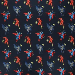 Coupon 100 cm x 110 cm Tissu coton Camelot Fabrics Justice League Boy heroes - bleu nuit