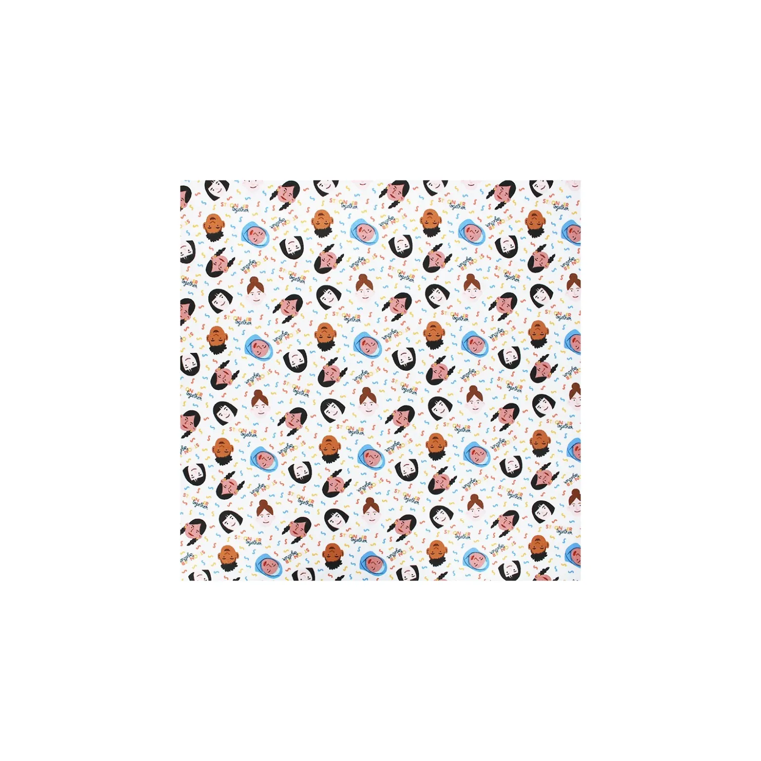 Coupon 100 cm x 110 cm Tissu coton Camelot Fabrics Stronger Together - blanc