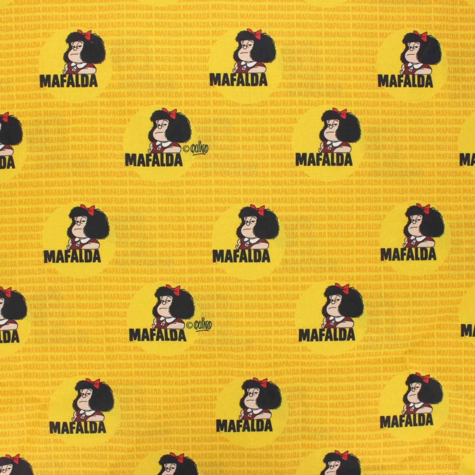 Coupon 100 cm x 140 cm Tissu coton cretonne Mafalda - jaune