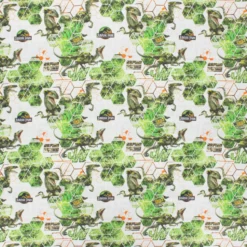 Coupon 100 cm x 140 cm Tissu coton cretonne Jurassic Park - blanc