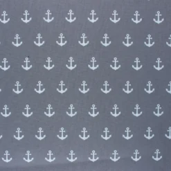 Coupon 10 cm x 150 cm Tissu coton cretonne enduit Poppy Anchor Party - gris