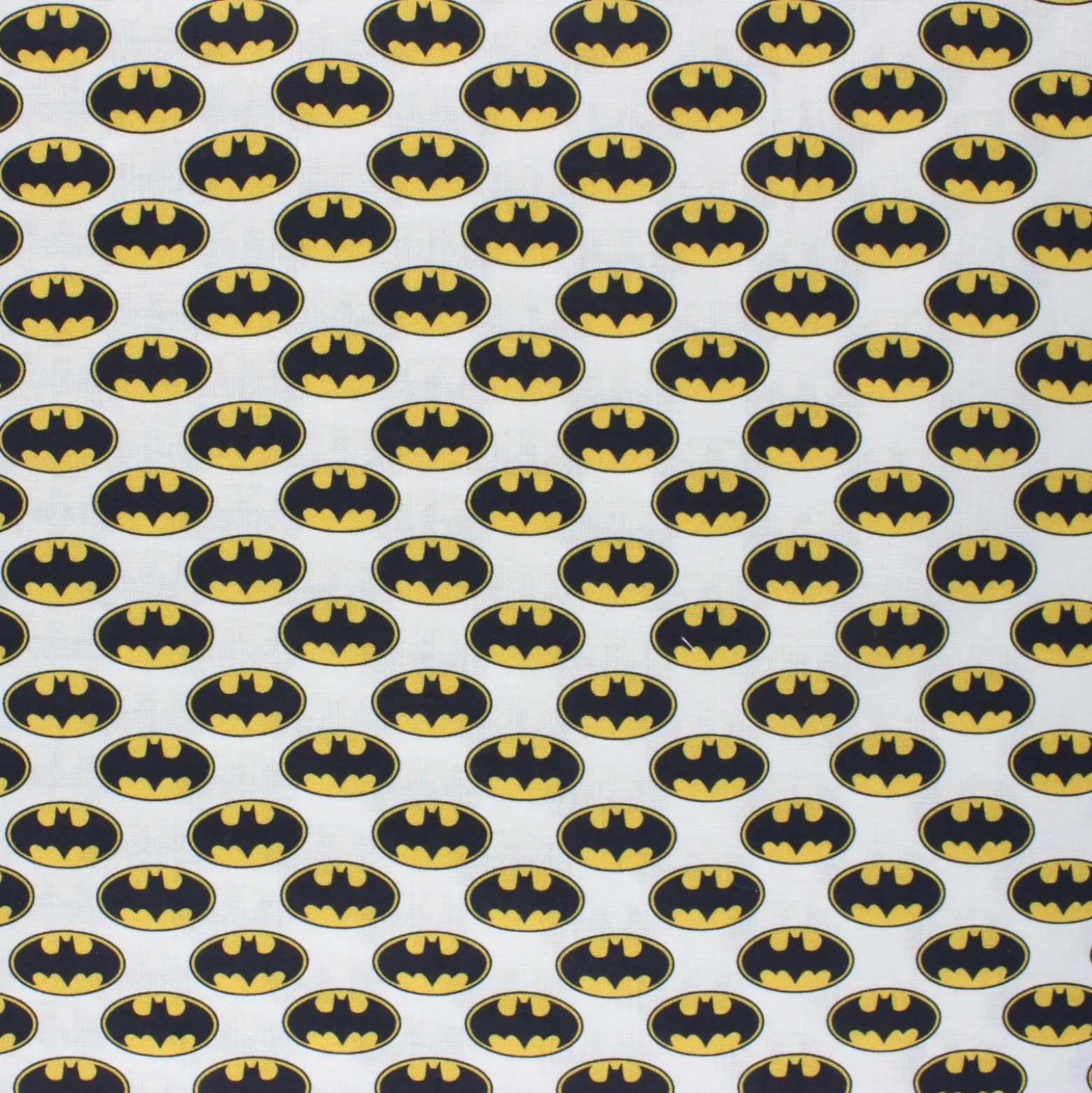 Coupon 100 cm x 150 cm Tissu coton cretonne Batman sign - blanc