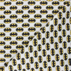 Coupon 100 cm x 150 cm Tissu coton cretonne Batman sign - blanc