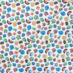 Coupon 100 cm x 145 cmTissu coton cretonne Super masks - blanc