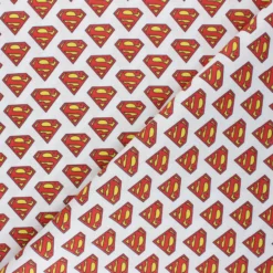 Coupon 100 cm x 150 cm Tissu coton cretonne Superman - blanc