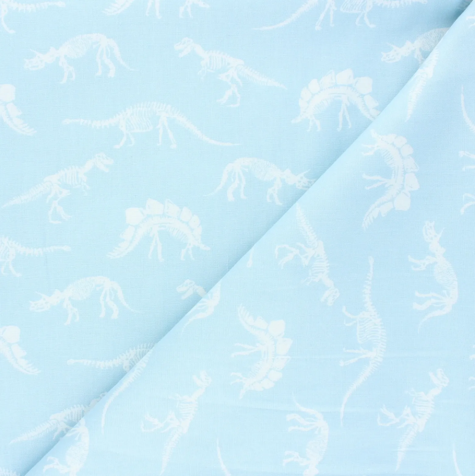 Coupon 100 cm x 110 cm Tissu coton Dear Stella You rock - Fossils - bleu clair