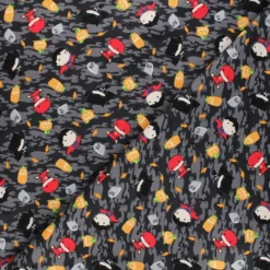 Coupon 100 cm x 110 cm Tissu coton Halloween Boy power Kawaii - gris