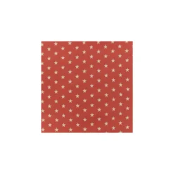 Coupon 100 cm X 140 cm -Tissu coton Popeline Poppy - Etoiles blanches - corail