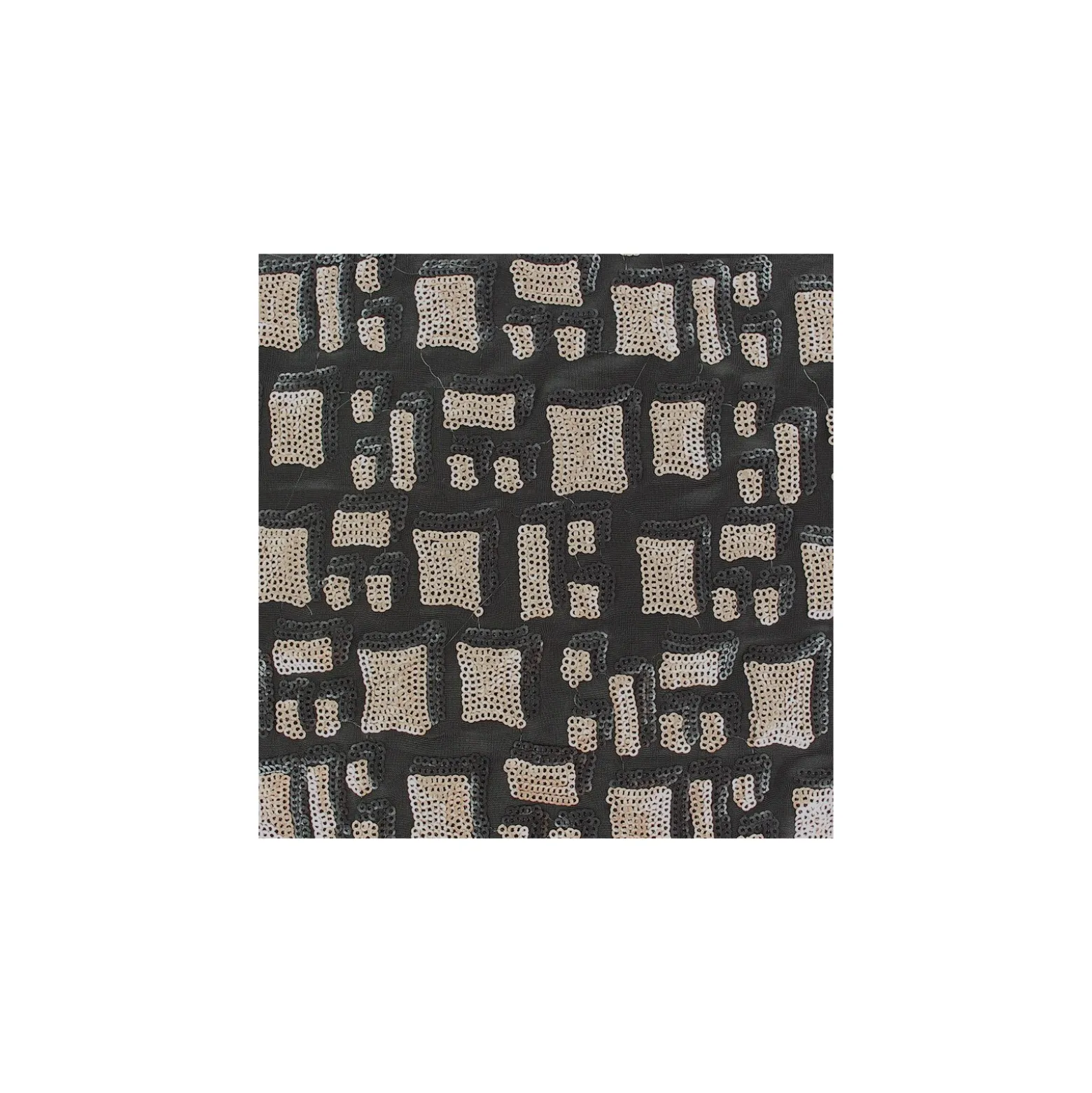Coupon 100 cm x 150 cm Tissu Lycra Paillettes St Tropez Doré