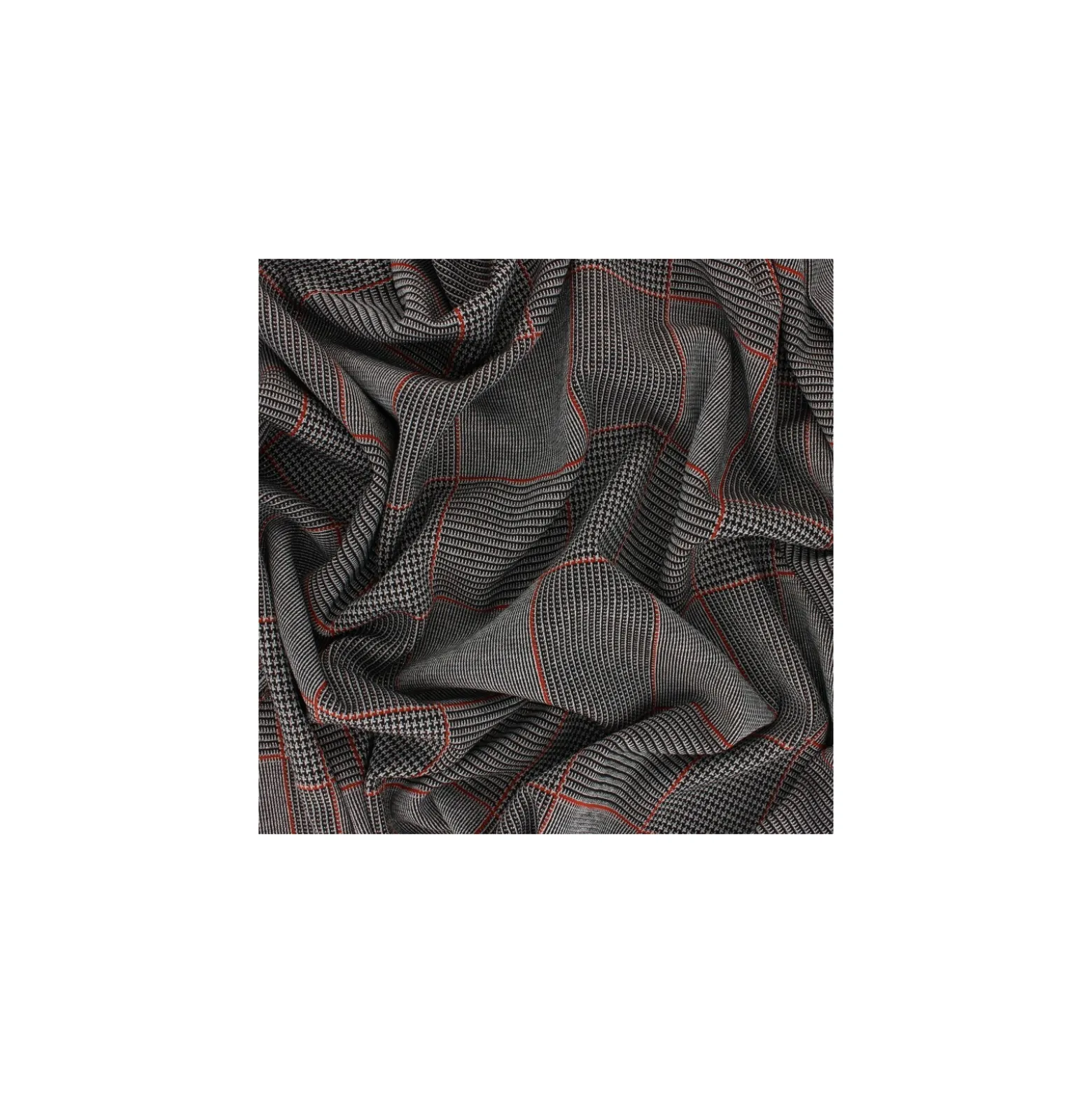 Coupon 100 cm x 150 cm Tissu Maille polyviscose lurex Gordon - rouille