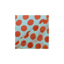 Coupon 100 cm X 150 cm- Tissu mousseline big dot - orange et bleu