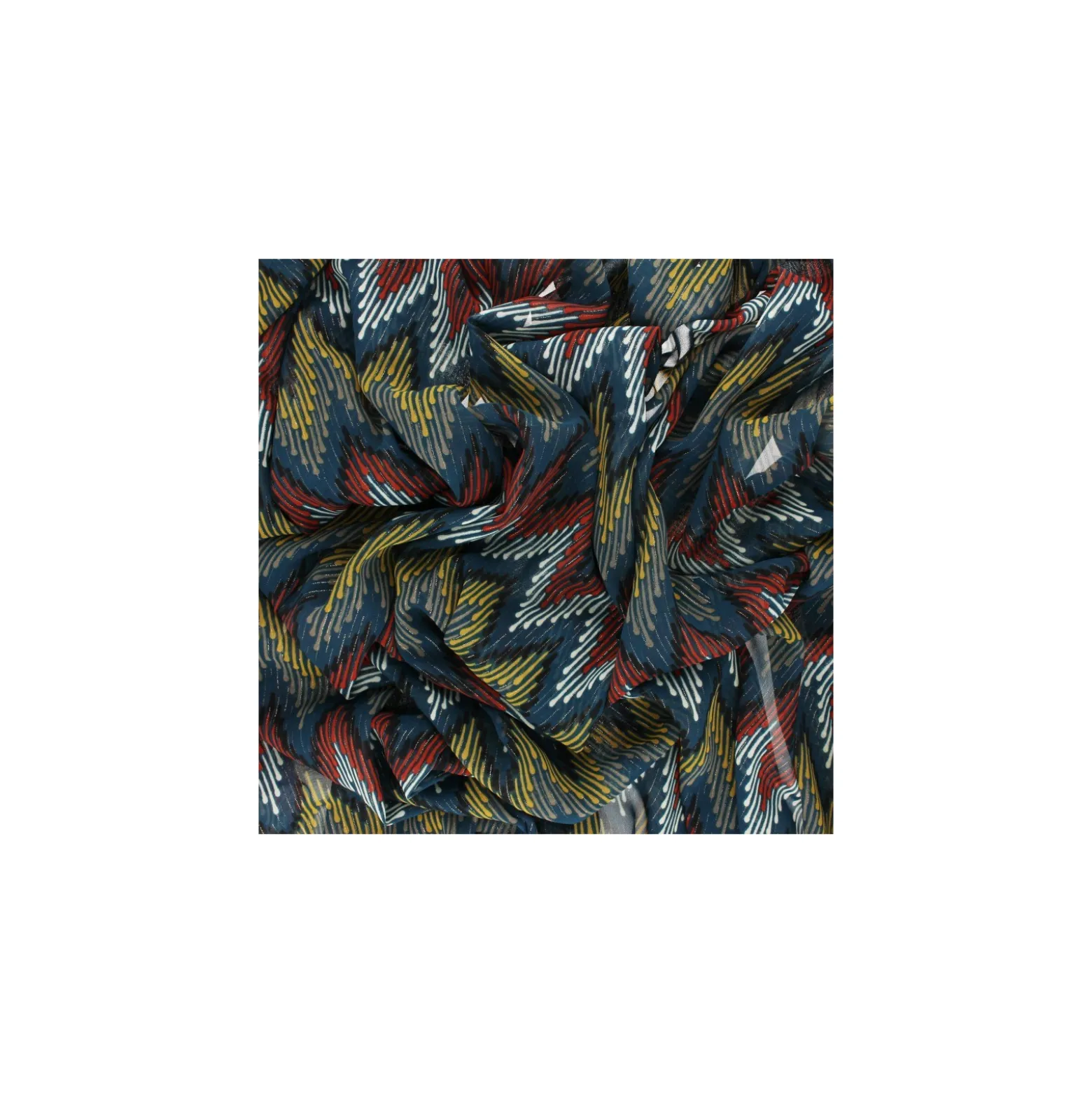 Coupon 100 cm x 140 cm Tissu Mousseline lurex Misso - pétrole